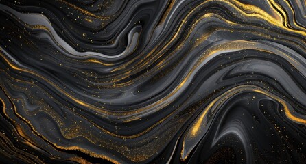 Mesmerizing abstract gold and black marble texture background