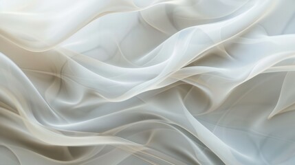 Obraz premium Soft, flowing fabric in shades of white and cream