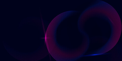 Blue and purple abstract background with spiral circle lines, technology futuristic template. Abstract background design. Vector illustration.