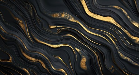 Obraz premium Luxurious golden and black marble texture