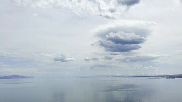 view of famous Sevan lake at spring sunny day. Travel and tourist destinations of Armenia