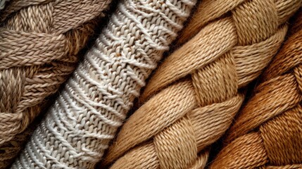 Cozy knitted textures and patterns