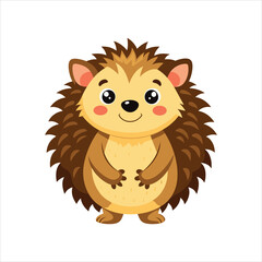 Cartoon happy hedgehog vector