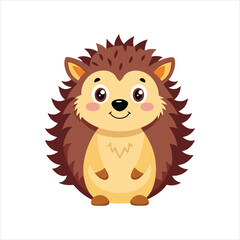 Cartoon happy hedgehog vector