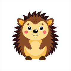 Cartoon happy hedgehog vector
