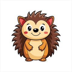 Cartoon happy hedgehog vector