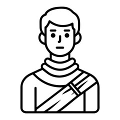 injury icon or modern line symbol. Vector line art and icon design with bold outline. Black and white Pixel Perfect minimalistic symbol isolated white background. Silhouette simple thin sign