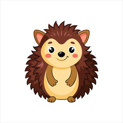 Cartoon happy hedgehog vector