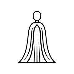 Obraz premium cape icon or modern line symbol. Vector line art and icon design with bold outline. Black and white Pixel Perfect minimalistic symbol isolated white background. Silhouette simple thin sign