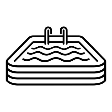 recommend clip art: pool icon or modern line symbol. Vector line art and icon design with bold outline. Black and white Pixel Perfect minimalistic symbol isolated white background. Silhouette simple thin sign