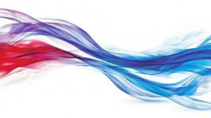   A red, white, and blue wave of smoke on a white background with the colors of the French flag