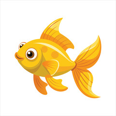 Cartoon golden fish vector isolated