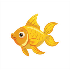 Cartoon golden fish vector isolated