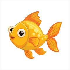 Cartoon golden fish vector isolated