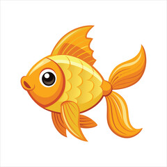 Cartoon golden fish vector isolated