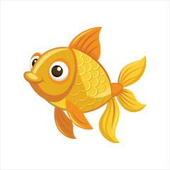 Cartoon golden fish vector isolated