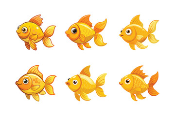 Cartoon golden fish vector isolated