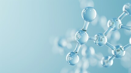 Molecular diagram with metallic spheres connected by lines, set on a blue background, symbolizing chemical structures and scientific study