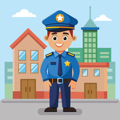 Cartoon policeman vector