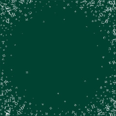 School notebook cover. White chalk  floating