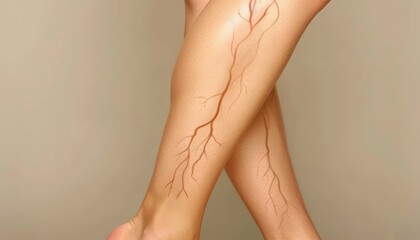 Close-Up Image of Varicose Veins on a Womans Leg