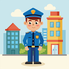 Cartoon policeman vector