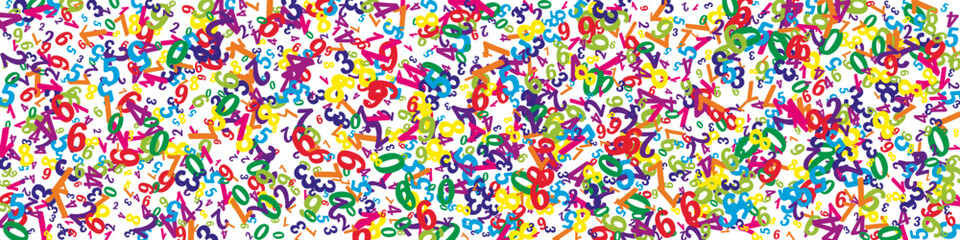 Scattered numbers. Colorful childish digits