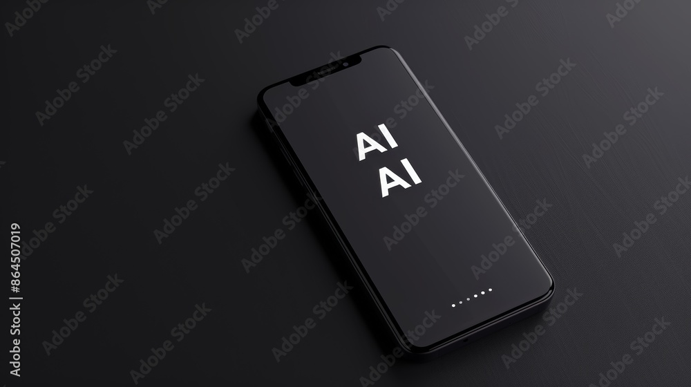 Poster overhead perspective of a mobile device with 