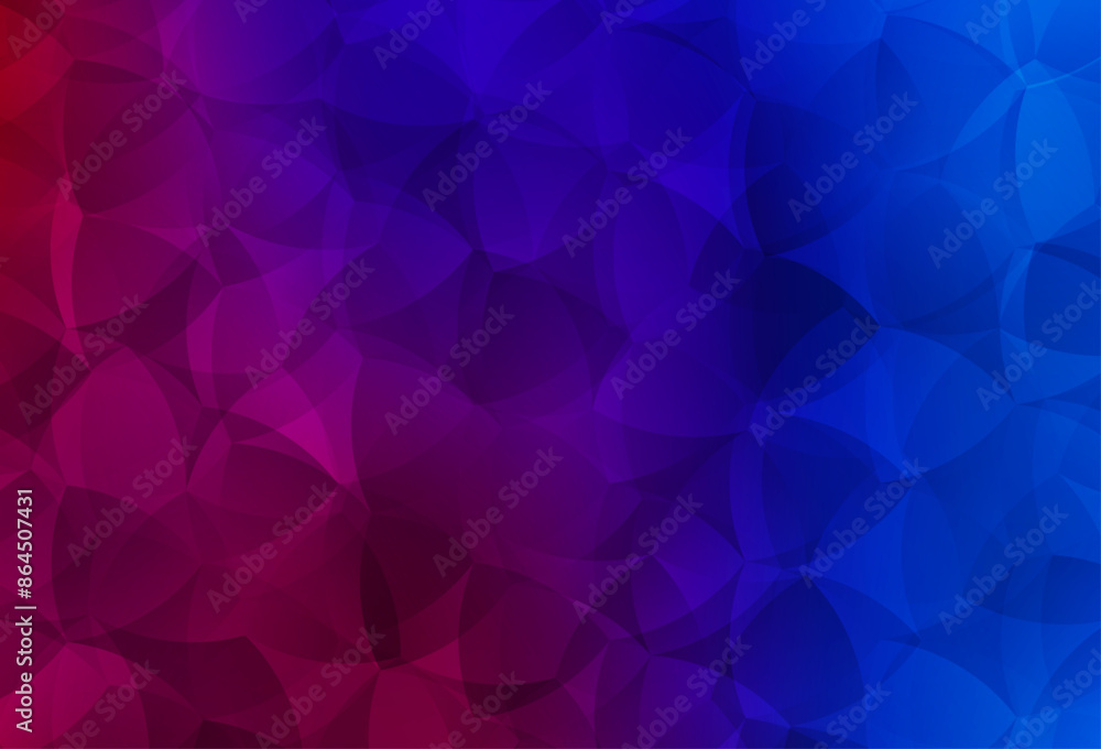 Poster dark blue, red vector gradient triangles pattern.