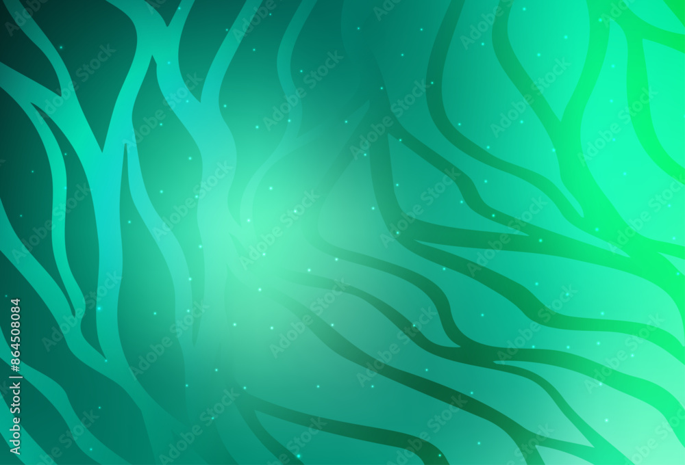 Poster light green vector background with wry lines.