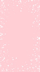 White hearts scattered on pink background.