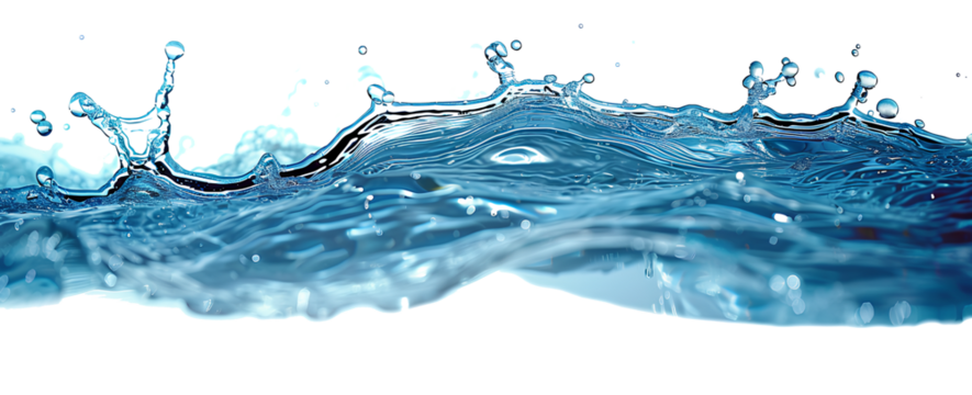 Blue water splashing on a backdrop.
