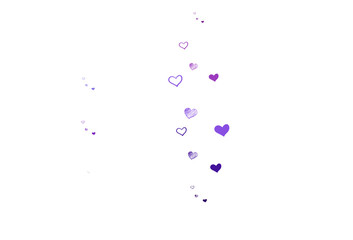 Light Purple, Pink vector background with Shining hearts.