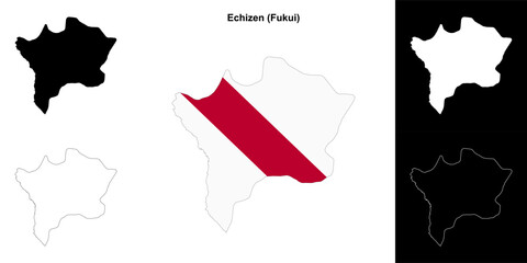 Echizen (Fukui) outline map set