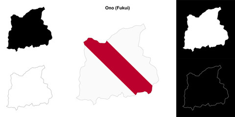 Ono (Fukui) outline map set