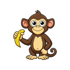 Cartoon monkey hanging vector