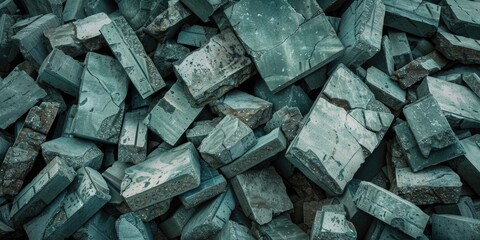 Stacked green marble blocks