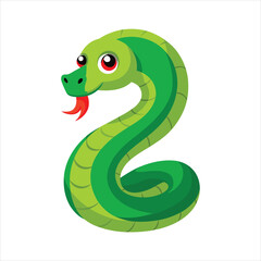 Cartoon green snake vector