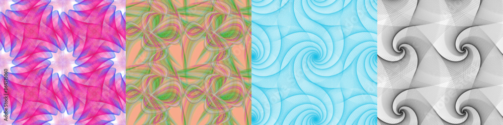 Poster seamless fractal pattern background collection