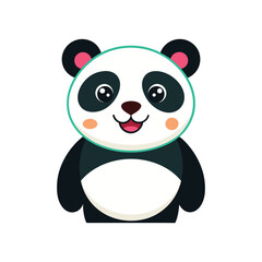 panda bear vector with a smile