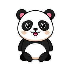 Fototapeta premium panda bear vector with a smile