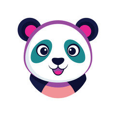 panda bear vector with a smile