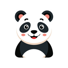 panda bear vector with a smile