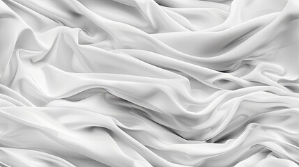 Obraz premium A close-up shot of white fabric draped in soft, flowing folds. The light plays across the surface, highlighting the texture of the material SEAMLESS PATTERN