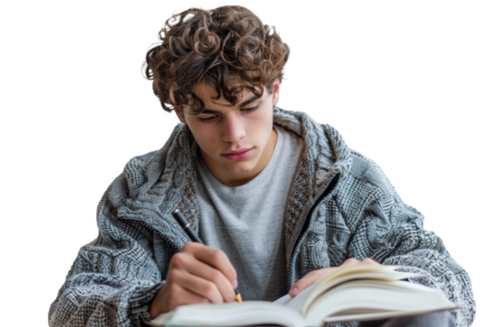 Teenage Boy Writing in a Journal