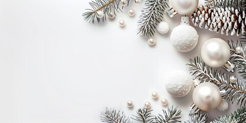 White Mockup. Christmas, new year luxury template with place for text. Social media post banner header email cover flyer invitation, greeting card. Trendy elegant modern design. Generative Ai content