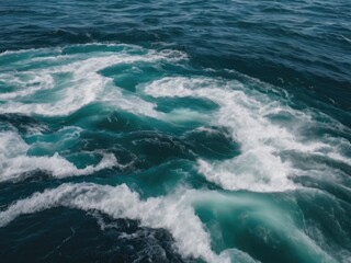 Fototapeta premium Waves of water of the river and the sea meet each other during high tide and low tide. 