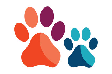 dog and cat paw vector