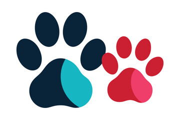 dog and cat paw vector