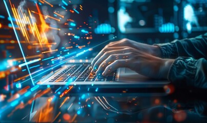  Business Corporate hand working on laptop 